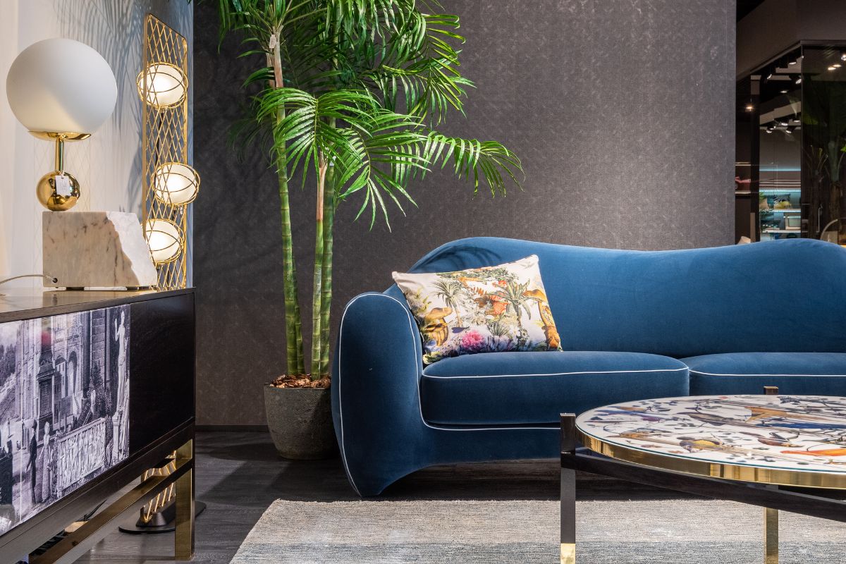 Lamps beside sofa