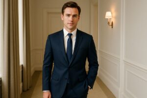 what is a lounge suit - here's an image of a man wearing a lounge suit