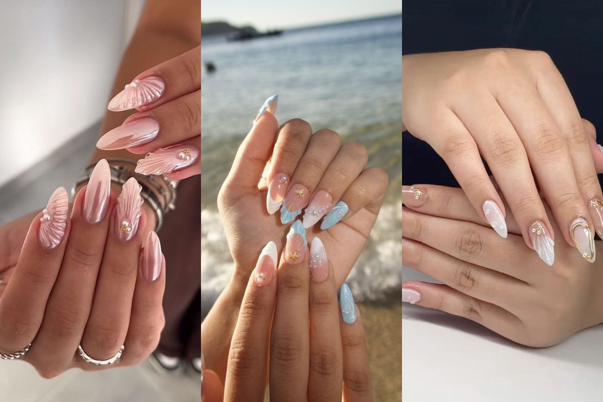 3D Chrome Shells Summer Holiday Nail Art