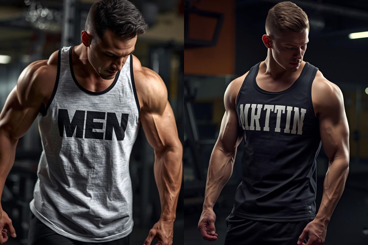 GymBeat Boyfriend Style Men Letter print Sports Tank top
