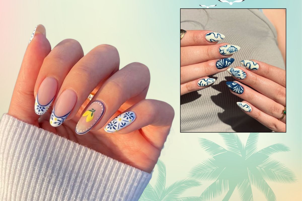 Mediterranean Tile Print Summer Holiday Nail Art
