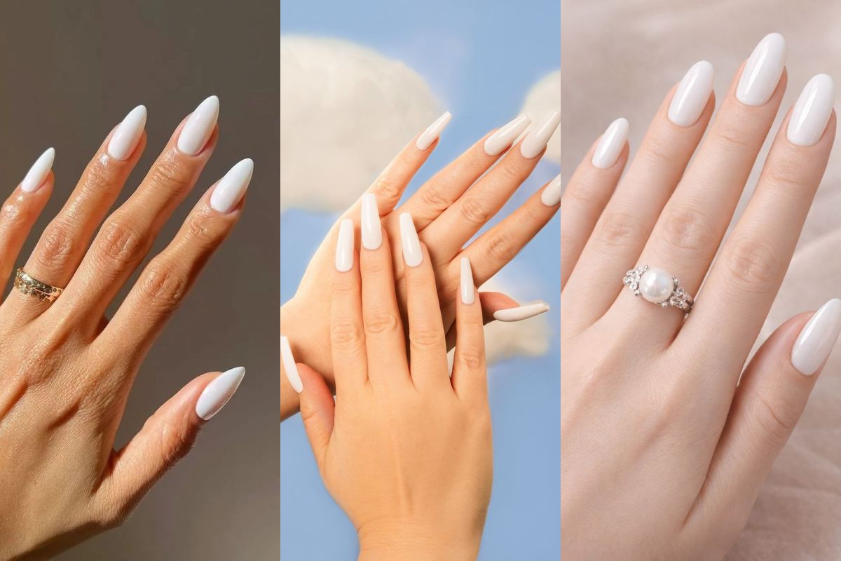 Pantone Cloud Dancer Milky Whites Summer Holiday Nail Art