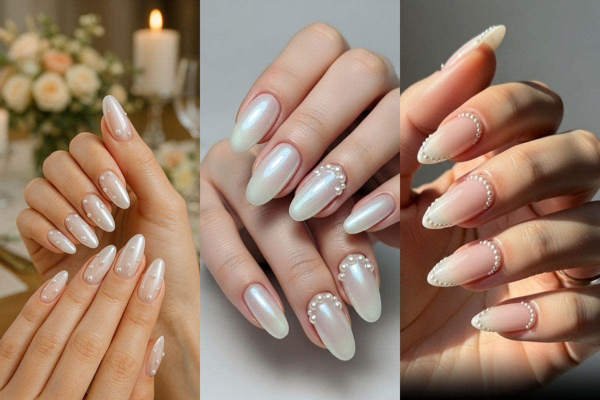 Pearl Cuticle Accents Summer Holiday Nail Art